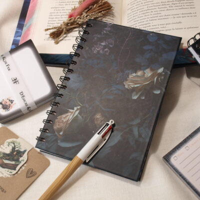 Carnet de Notes à spirales - Dahlia Noir - 20x14
