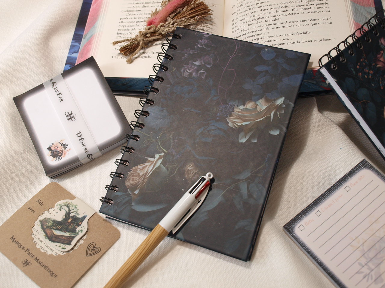 Carnet de Notes à spirales - Dahlia Noir - 20x14