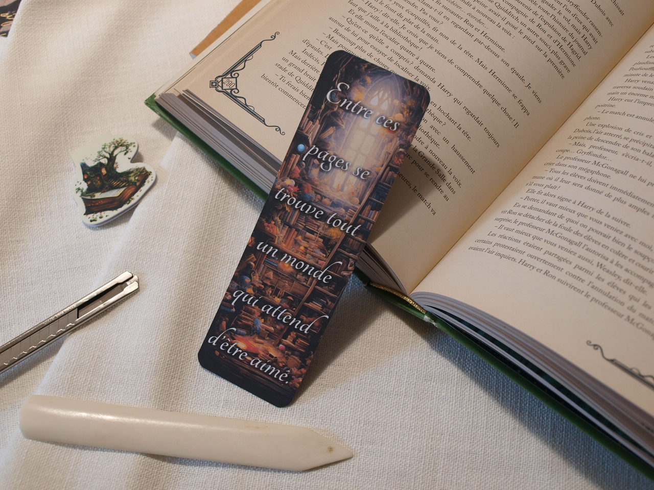 Marque-pages 5x16 - Bibliothèque fantaisie – Image 5