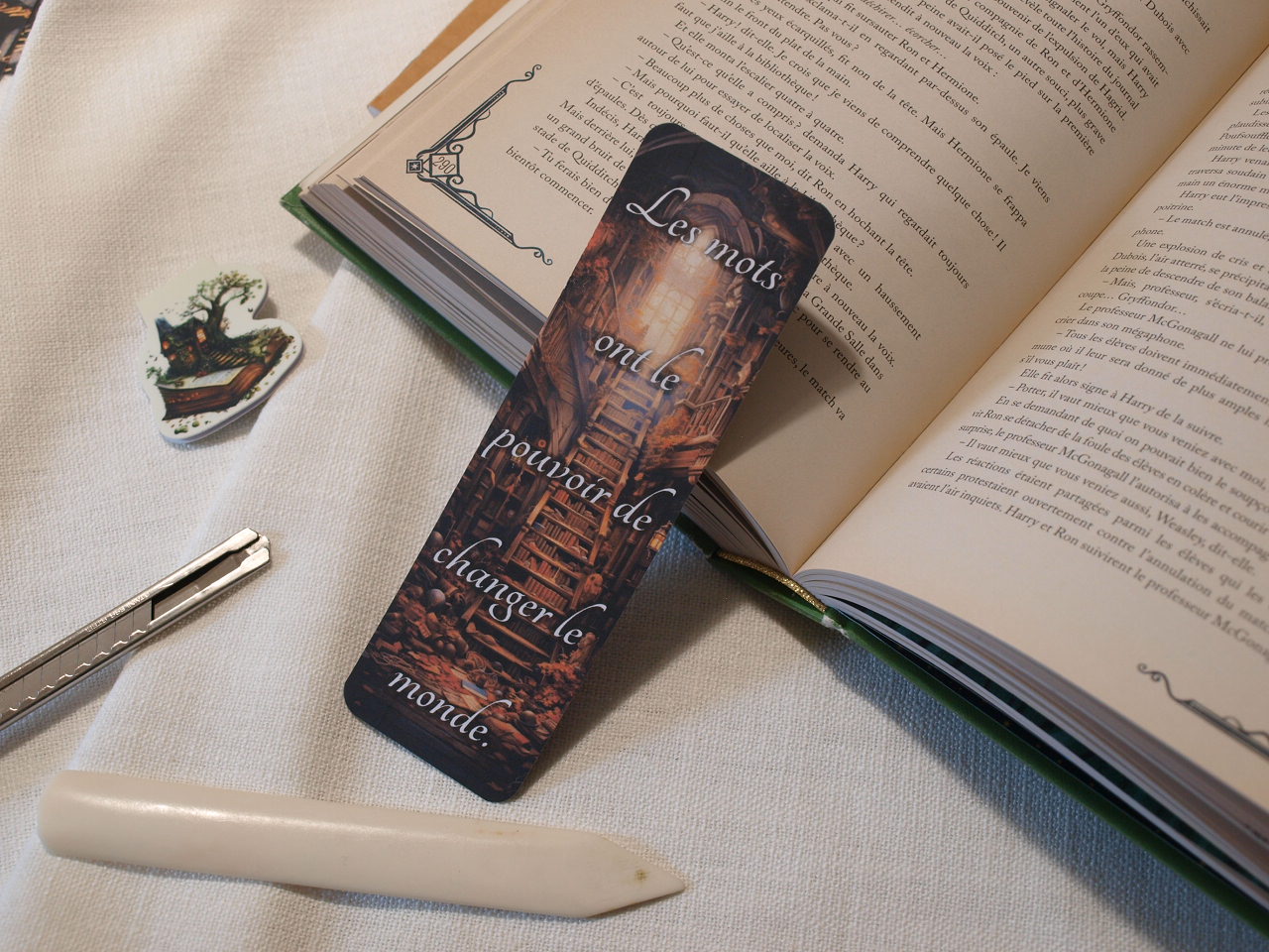 Marque-pages 5x16 - Bibliothèque fantaisie – Image 4