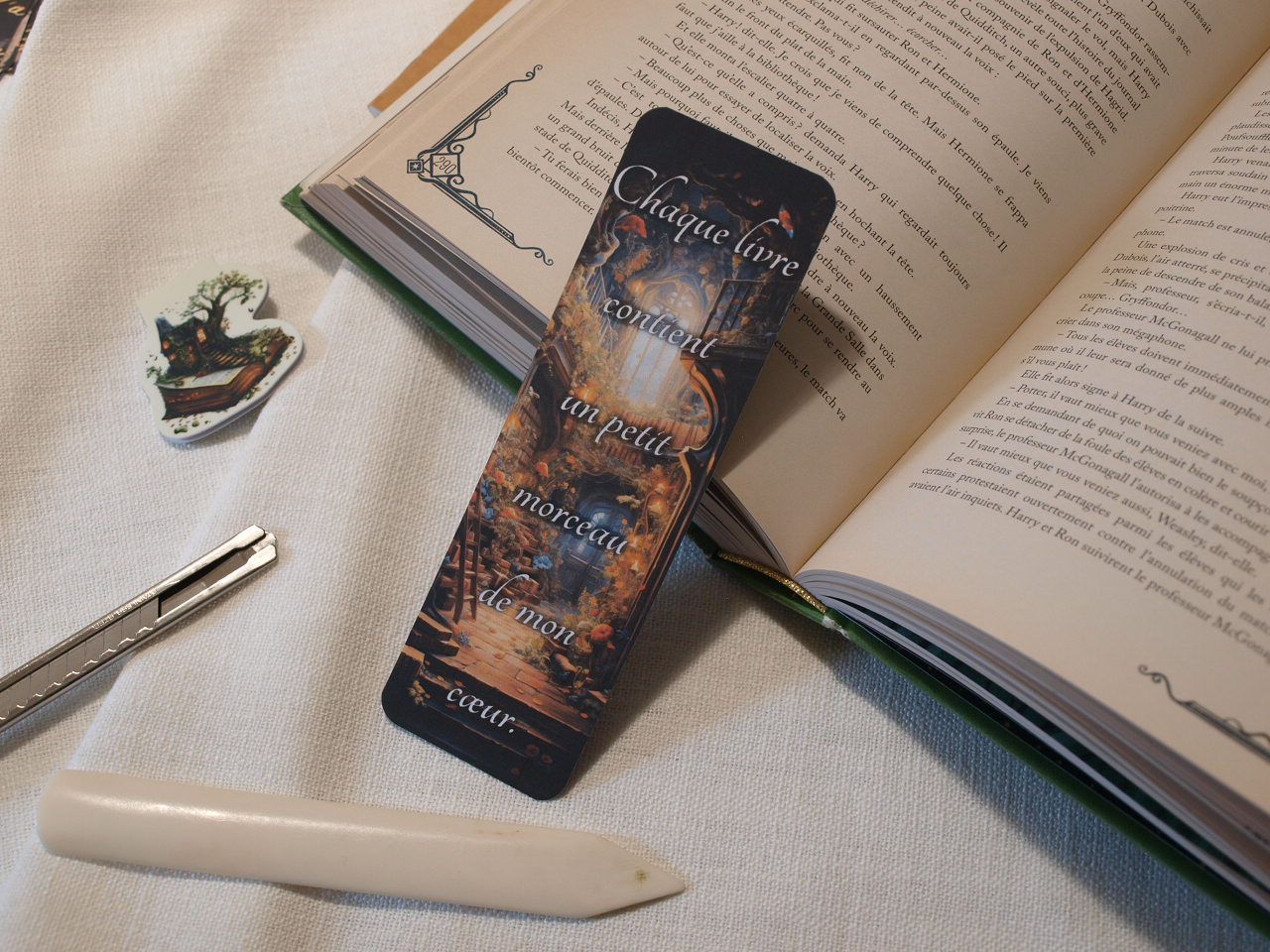 Marque-pages 5x16 - Bibliothèque fantaisie – Image 2