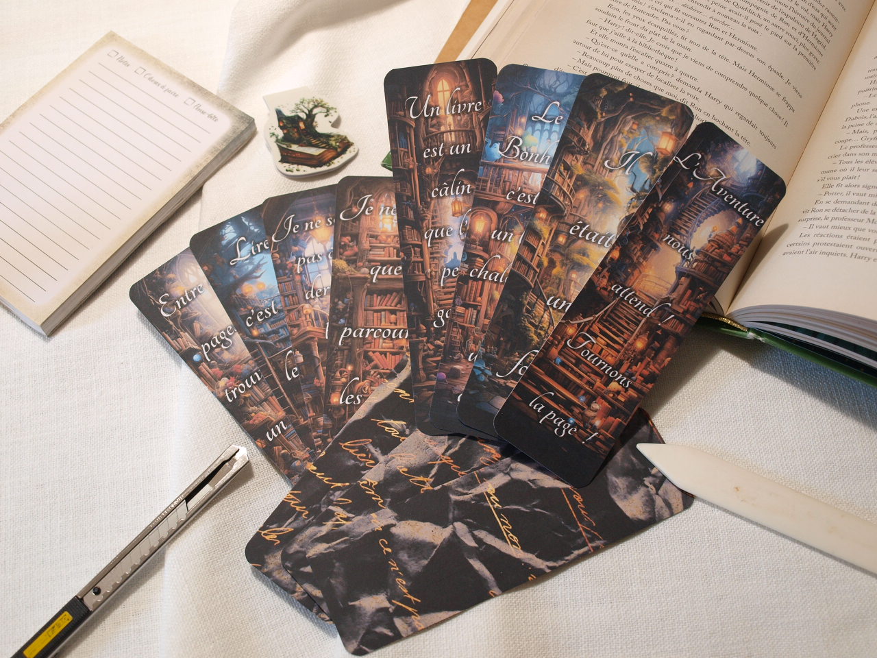 Marque-pages 5x16 - Bibliothèque fantaisie